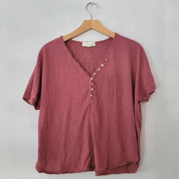 Pinch Mauve Cotton Blend Cropped Tee Medium - Picture 1 of 7